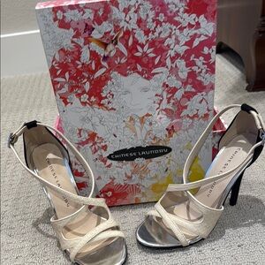 Chinese Laundry Cream and Black Stiletto Heels